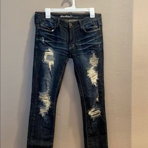 Machine Distressed Jeans